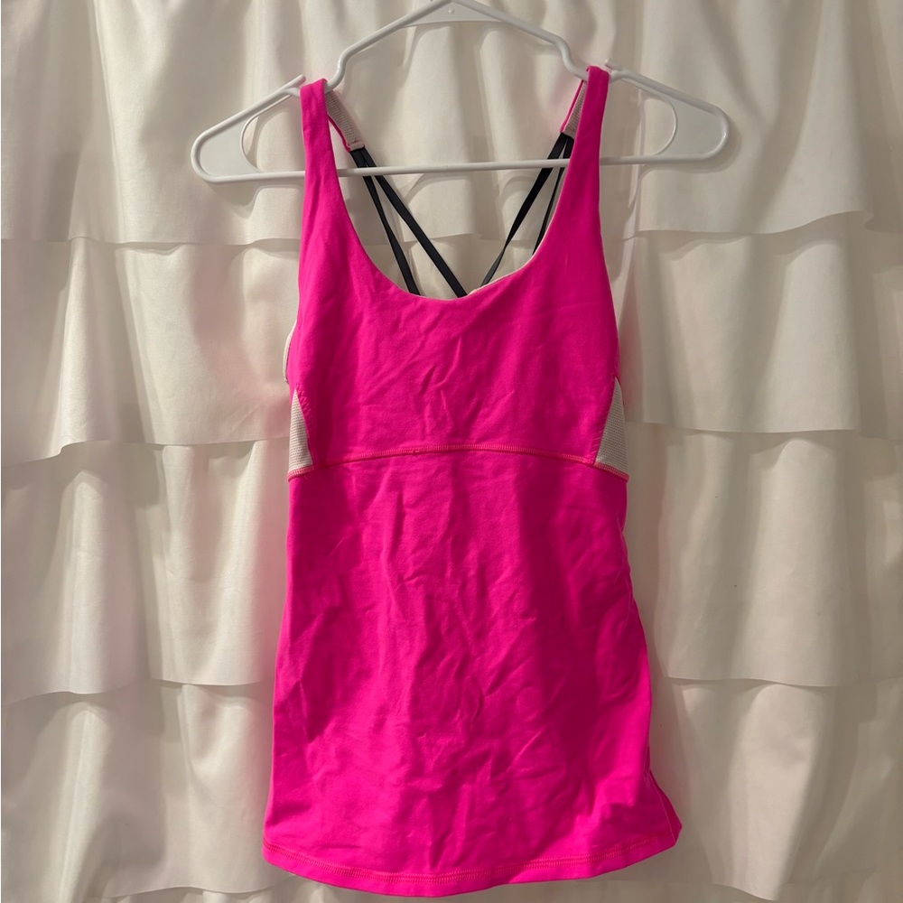 Athleta neon pink workout tank top
